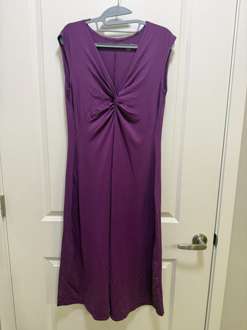 Patagonia Purple V-Neck Twist Front Midi Dress Sz XL